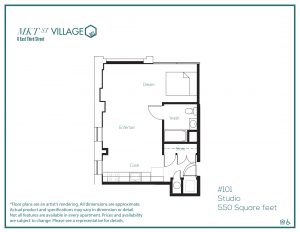 Studio Floorplan at Income Based Apartments Wilmington