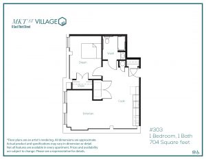 1 bedroom floorplan at Income Based Apartments Wilmington