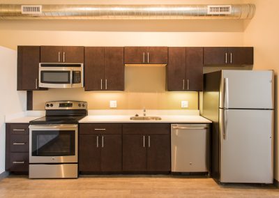 Modern kitchen in affordable apartment in Wilmington